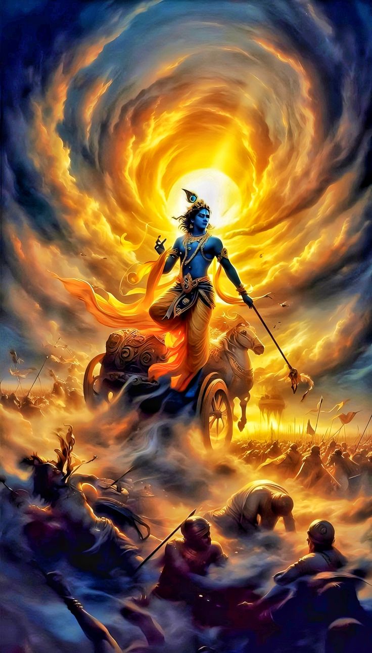 KRISHNA PROTECTING DHARMA WHILE TEACHING LIFE LESSONS